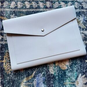 Glass Ladder and Co White Envelope Clutch